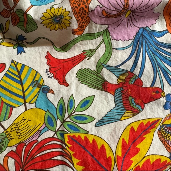 Mini Boden Floral Jungle Dress Ruffle Cotton Pockets Girls size 4-5 - Picture 7 of 9